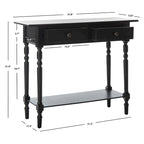 Console 2 tiroirs grise avec étagère inférieure - 37,8 x 13 x 31,9