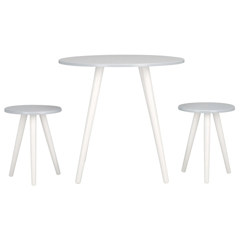 Table à manger ronde avec 2 tabourets – Style ferme moderne, 31L x 31P x 29H
