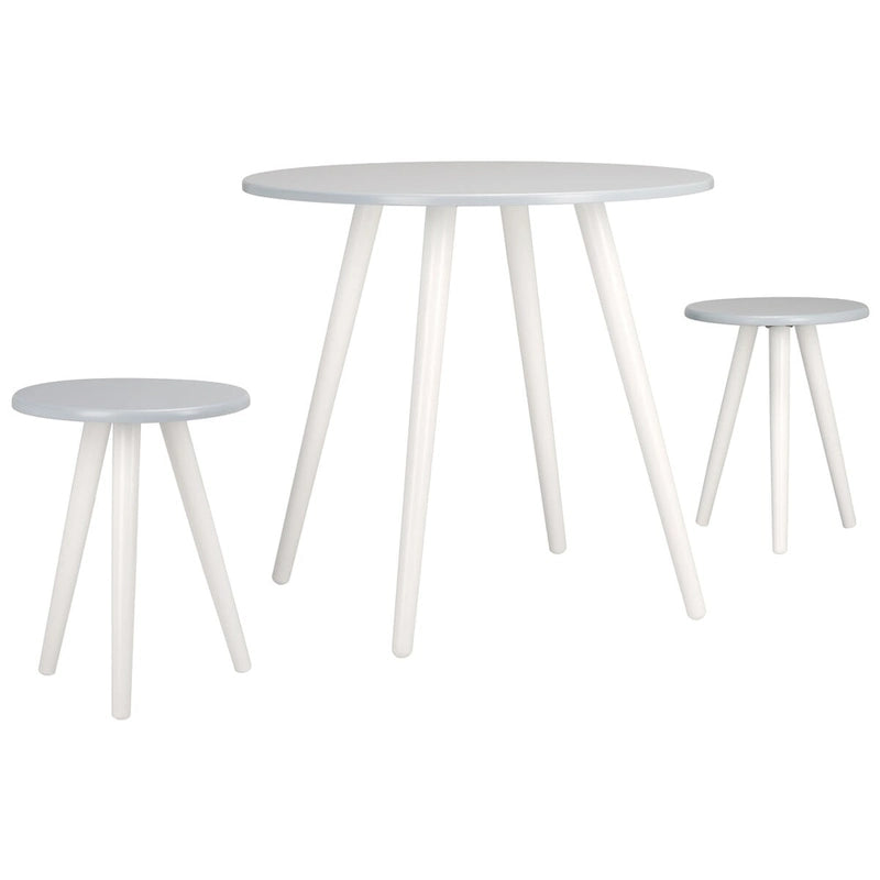 Table à manger ronde avec 2 tabourets – Style ferme moderne, 31L x 31P x 29H