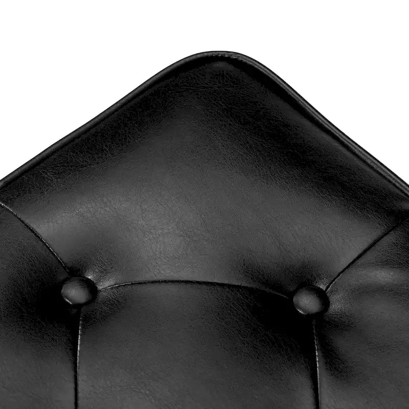Repose-pieds ottoman capitonné en cuir synthétique de style Mid-Century avec garniture cloutée de 22 pouces