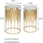 Table d'appoint gigogne dorée - 35 P x 35 L x 60 H cm
