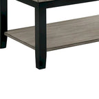 Table basse rectangulaire moderne de 47 pouces, étagère unique, grain de bois, gris