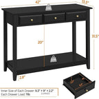 Console avec 3 tiroirs - 13,5P x 42L x 31,5H