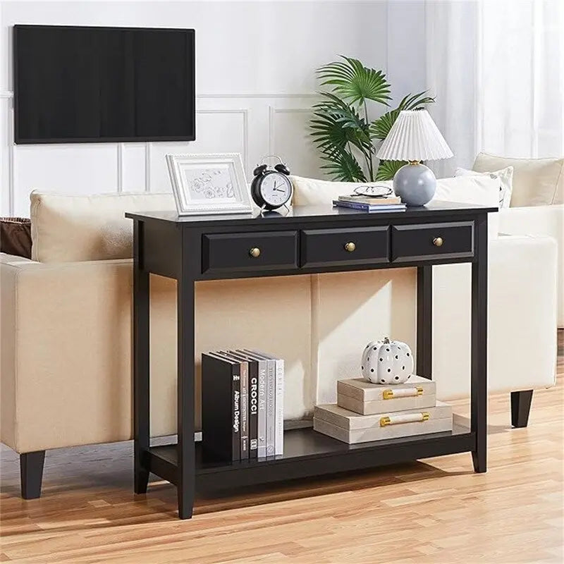 Console avec 3 tiroirs - 13,5P x 42L x 31,5H