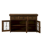Buffet et dressoir en bois de grange massif recyclé fait main et ferronnerie 54 de large