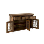 Buffet et dressoir en bois de grange massif recyclé fait main et ferronnerie 54 de large